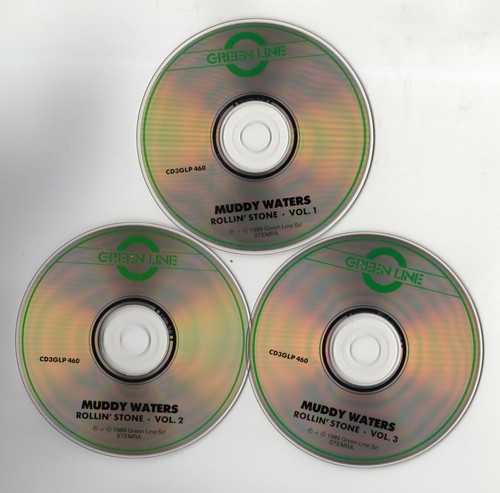 MUDDY WATERS - ROLLIN' STONE 63 Tracks (1989 GREEN LINE) BOX 3 CD Set Come Nuovo - Foto 2 di 3