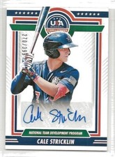 2022 Panini USA Stars & Stripes Cale Stricklin NTDP Auto #NTDP-CS Sn 270/399