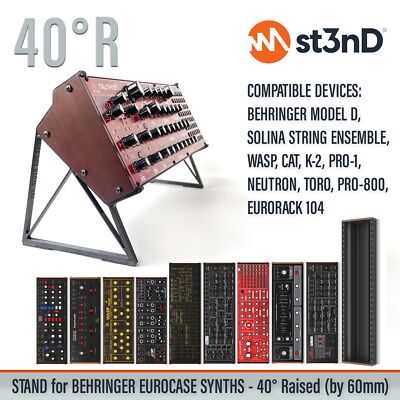 STÄNDER für BEHRINGER 70PS/80PS EURORACK CASE SYNTHS - 40° - Erhöht (um 60mm)