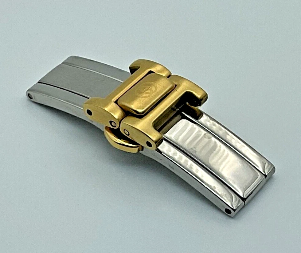 BOUCLE DE DÉPLOIEMENT DE MONTRE GUCCI ORIGINALE 12 MM AVEC MAILLONS POUR BRACELET JAUNE 9200 L
