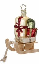 Inge-Glas Christmas Sled 10153S019 German Glass Christmas Ornament
