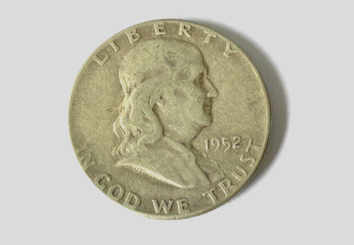Moneda de medio dólar de Estados Unidos 1952 $1/2, Franklin vendedor del Reino Unido bonitas monedas coleccionables - Imagen 2 de 2