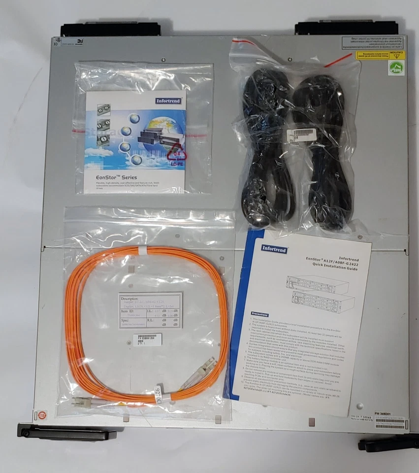 NEW - Infortrend EonStor A12f / A08F - G2422 ( W/ CD , Cables & Manuals as shown - Image 2 of 4