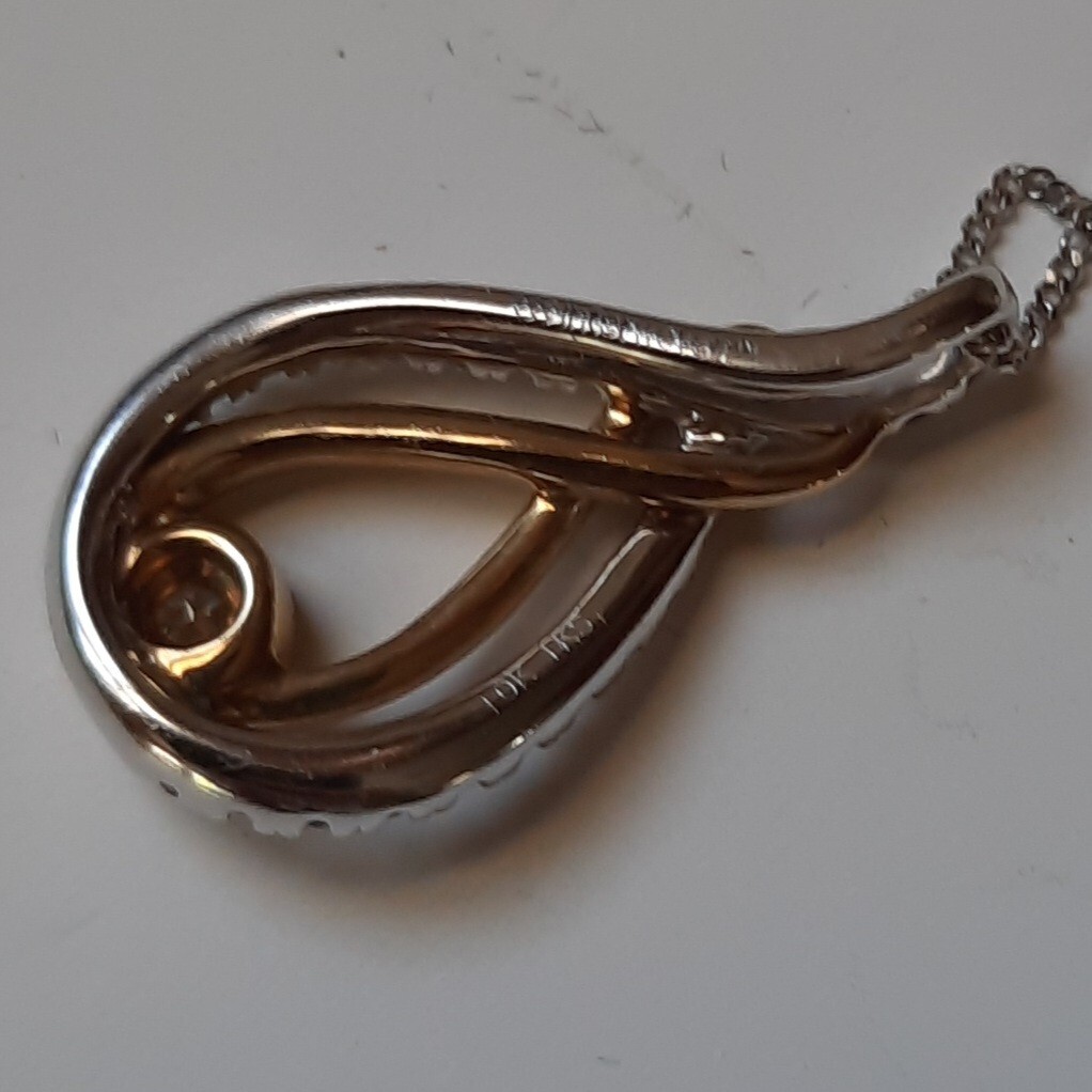 Solid 10K Gold Diamond Interwoven Infinity 19" 17… - image 11