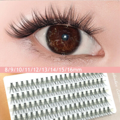 100 Cluster Individual False EyeLashes Curl Thick Natural Eye Lashes Extension