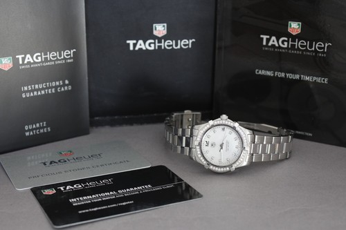 Tag Heuer Aquaracer Diamond Bezel &Dial 32mm WAF1313 Box Papers 6-Month Warranty - Picture 2 of 24
