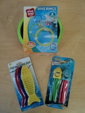 11 Piece Set Underwater Summer Fun Swimming Pool Toys Dive Rings NEW!