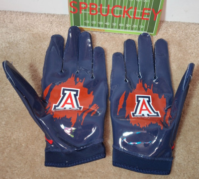 NIKE SUPERBAD 7.0 NCAA ARIZONA WILDCATS PADDED FOOTBALL GLOVES, NAVY, XXL, NWOT