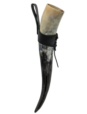 Trinkhorn 0,5 - 0,59l + Halter, Hochwertiges Methorn / Wikinger Mittelalter LARP