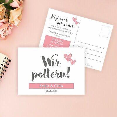 10 Wir Poltern Karten Personalisiert Save The Date Einladung Polterabend Neu Ebay