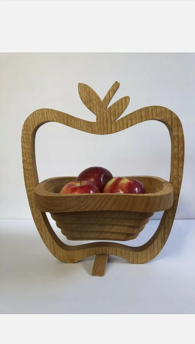 Vintage Collapsible Wooden Basket, Pear Tree Baskets , John Keim , Apple  Shaped