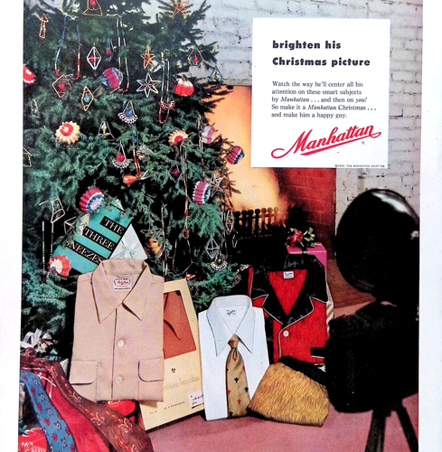 1952 Print Ad Manhattan Men’s Apparel Brighten His Christmas Holiday 10.5x14 - Imagen 2 de 3