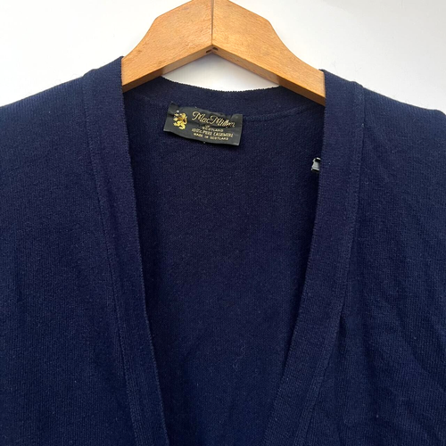 Vintage Mac Millan Strickjacke Knopf Navy 100% Pure Cashmere 38" Made In Scotland - Bild 9 von 17