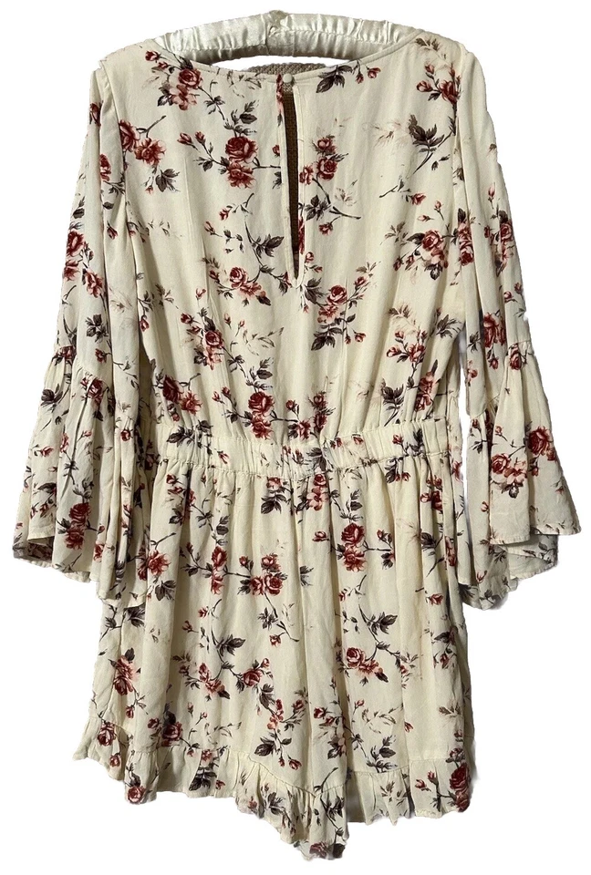 Pantalones Cortos American Eagle Mameluco M Boho Hippie Floral Rayón Cottagecore Foto 3 de 4