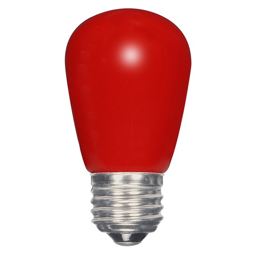 Satco LED CERAMIC RED Sign Indicator Bulb 1.4W =11W S14 120V Medium E26 Base - Picture 3 of 6