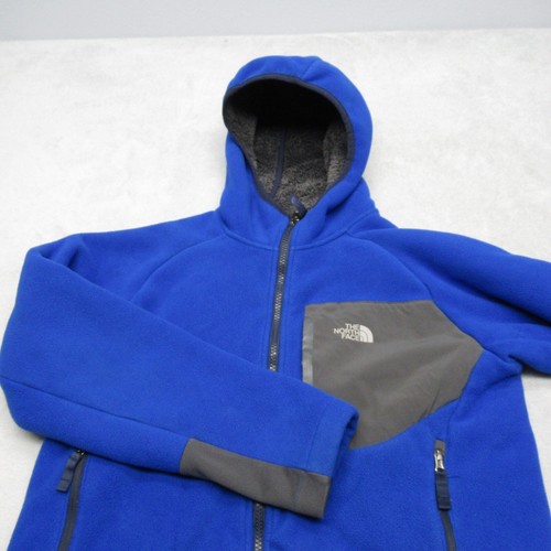 The North Face Jacket Boys Large Royal Blue Pockets Hooded Fleece Full Zip - Picture 7 of 14