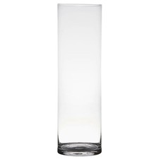 Bodenvase, Dekoglas ZYLINDER H. 50cm D. 15cm transparent rund Glas Hakbijl