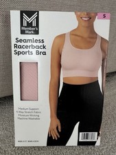 Member's Mark Women's Seamless Racerback SMALL Support Sports Bra PINK