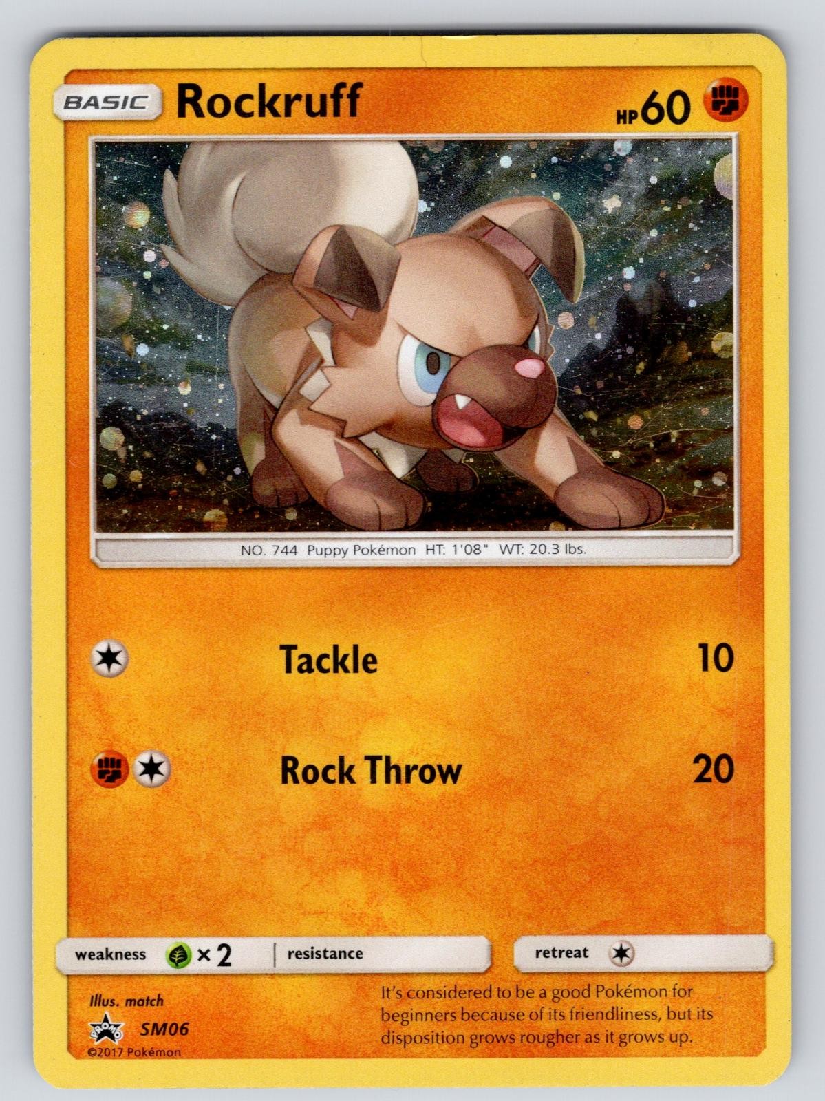 Rockruff - SM06 Holo Promo Sun & Moon Promo Pokemon Lightly Played