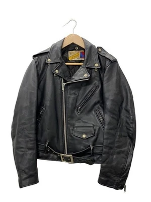 Schott Double Riders Chaqueta 36 Cuero Negro Liso 4038 - Imagen 1 de 4