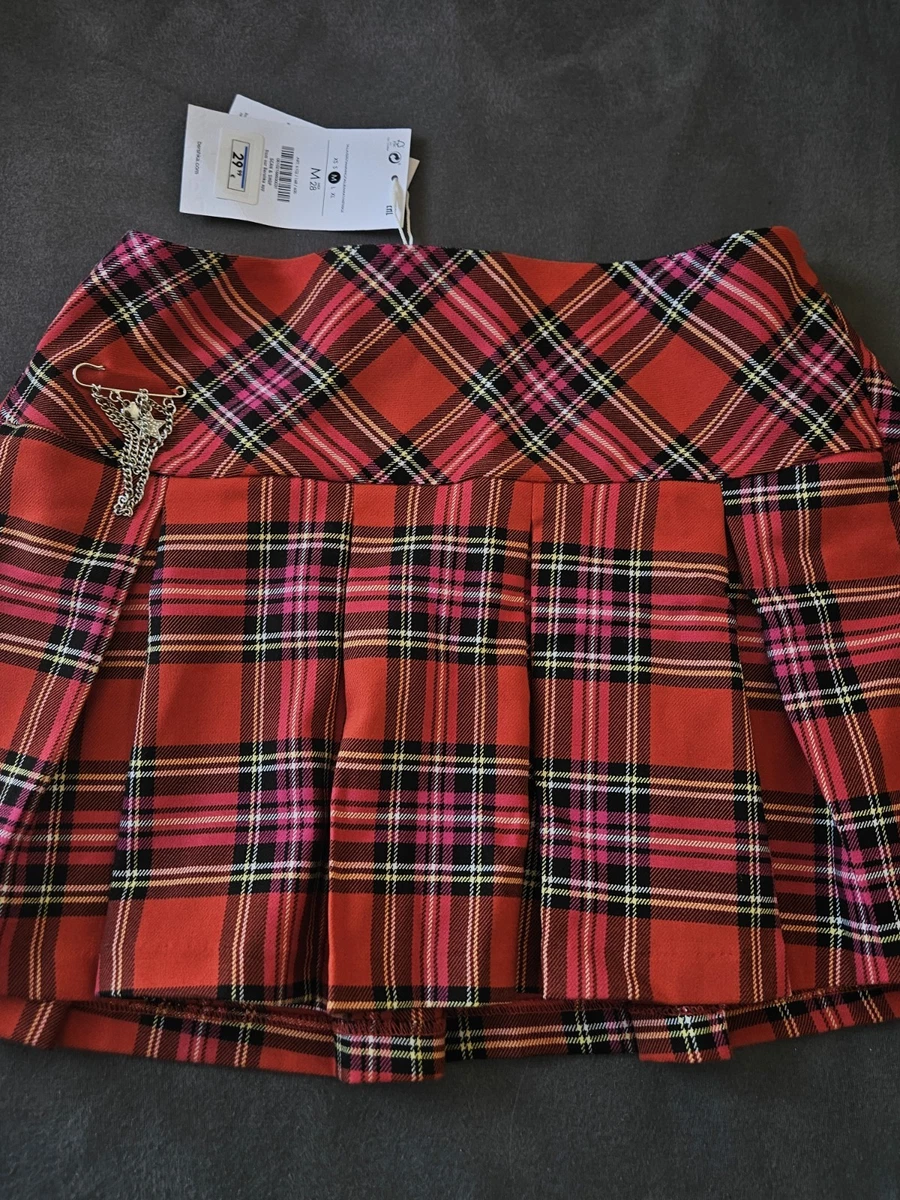 Minifalda a cuadros Bershka Red Pink M Bershka M roja rosa