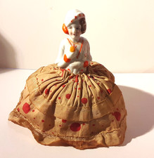 * KILLER * Antique China Doll Pin Cushion - Flapper Style Elegant Lady