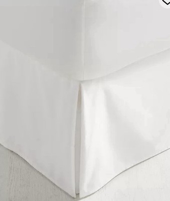 Charter Club Damask Solid White Twin Bedskirt 16  Drop NWT
