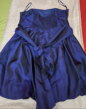 bruno banani Damen Trägerkleid Satin blau Gr...