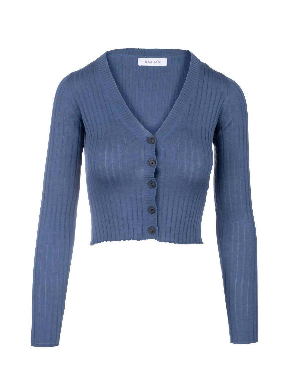 Naadam Ribbed Cropped Cardigan Size M