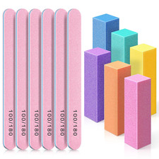 Nail Buffers and Files, 6 Pcs Buffer Blocks, 6 Pcs 100 180 Grit Files, Professio