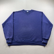 Vintage Russell Athletic Sweatshirt Mens Large Blue Fleece Crewneck Made USA 90s