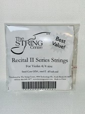 String Centre Recital II Series Strings for Violin 4/4 Size 4pk Steel Core NEW