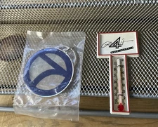 Vtg DETROIT TV Station Channel 4 & 7 - Advertising Keychain & Magnet Thermomer