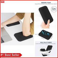 Elbow Rest Pads for Desk Ergonomic Memory Foam Arm Cushion Non-Slip 2 Pack Black