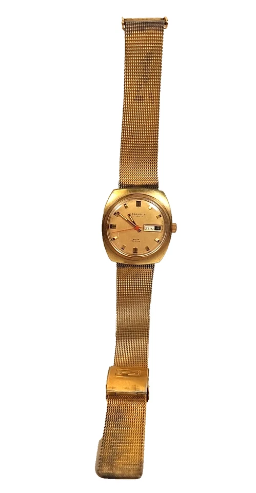 Vintage Bulova Men's Caravelle  Automatic Watch Day/Date Swiss Gold Tone - Image 3 of 4