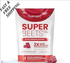1-3  PCS Superbeets Heart Chews, Nitric Oxide & Blood Pressure Support, 60 Count