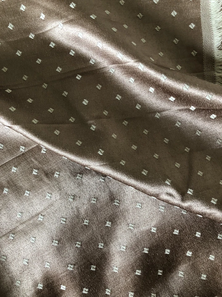 Drapery Fabric 2.44 Yards 56 Inches Wide Dotted Swiss Golden Brown 88” Long - Image 2 of 4