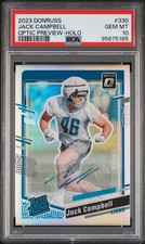 Jack Campbell 2023 Panini Donruss Optic Preview Rated Rookie Auto #330 PSA 10