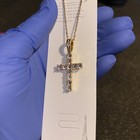 Gold Colored Moissanite Cross Necklace — photo 4