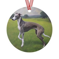 Greyhound Christmas Tree Metal Ornaments