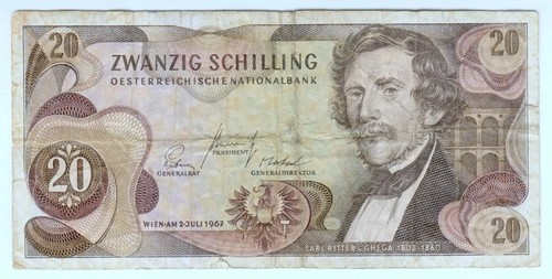 1967 Austria 20 Schillings 710925 Paper Money Banknotes Currency - 第 1/2 張圖片