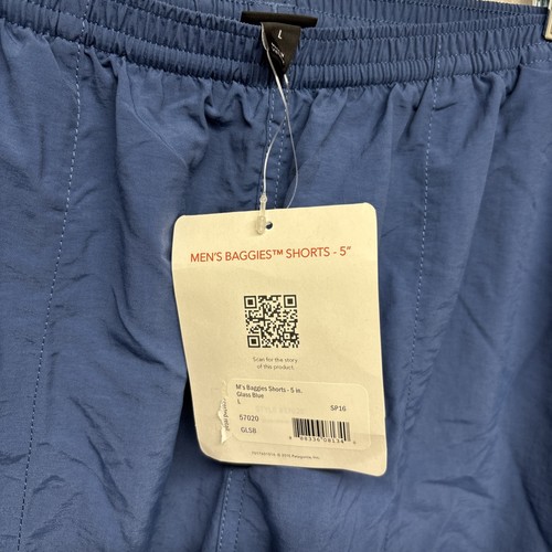 Mens Size L Patagonia Baggies Glass Blue Shorts NWT - Imagen 2 de 5