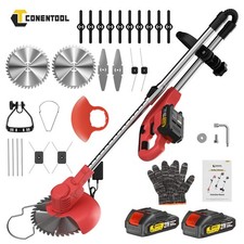 21V Cordless Grass Trimmer Strimmer Powerful Weed Cutter with 2 Batteries 2026