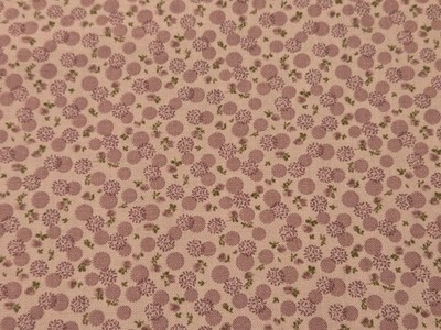 ROSE GARDEN TEA FOR TWO Purple Circle Floral Cotton Fabric By the HALF YARD