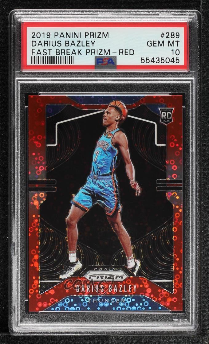 2019 Panini Prizm Rookie Fast Break Red 71/125 Darius Bazley PSA 10 GEM MT 02p0