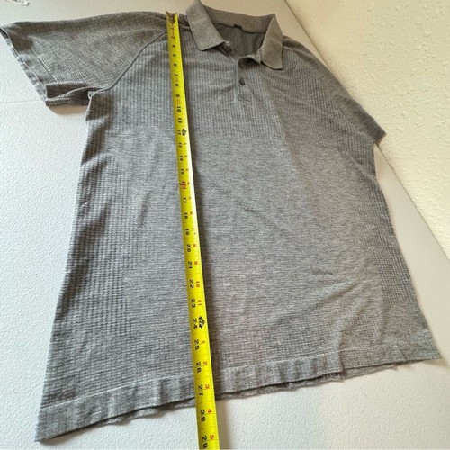 Lululemon Men’s Metal Vent Tech Polo Shirt Gray Size L Short Sleeves - Picture 12 of 13