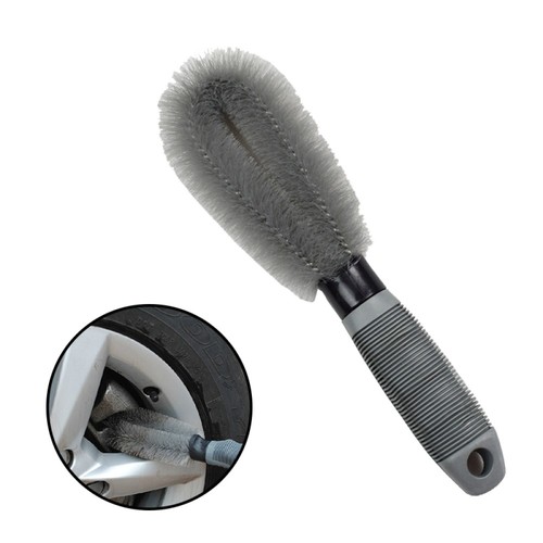 Spazzola Clenzee Per Pulizia Ruote Auto, Set Da 2: Una In Microfibra Per Cerchi E Una Con Setole In Nylon Per Pneumatici, Manici Ergonomici