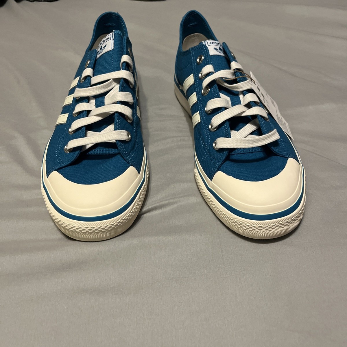 ADIDAS MEN'S NIZZA RF 74 CANVAS SHOES TURQUOISE WHITE HQ8566 SIZE