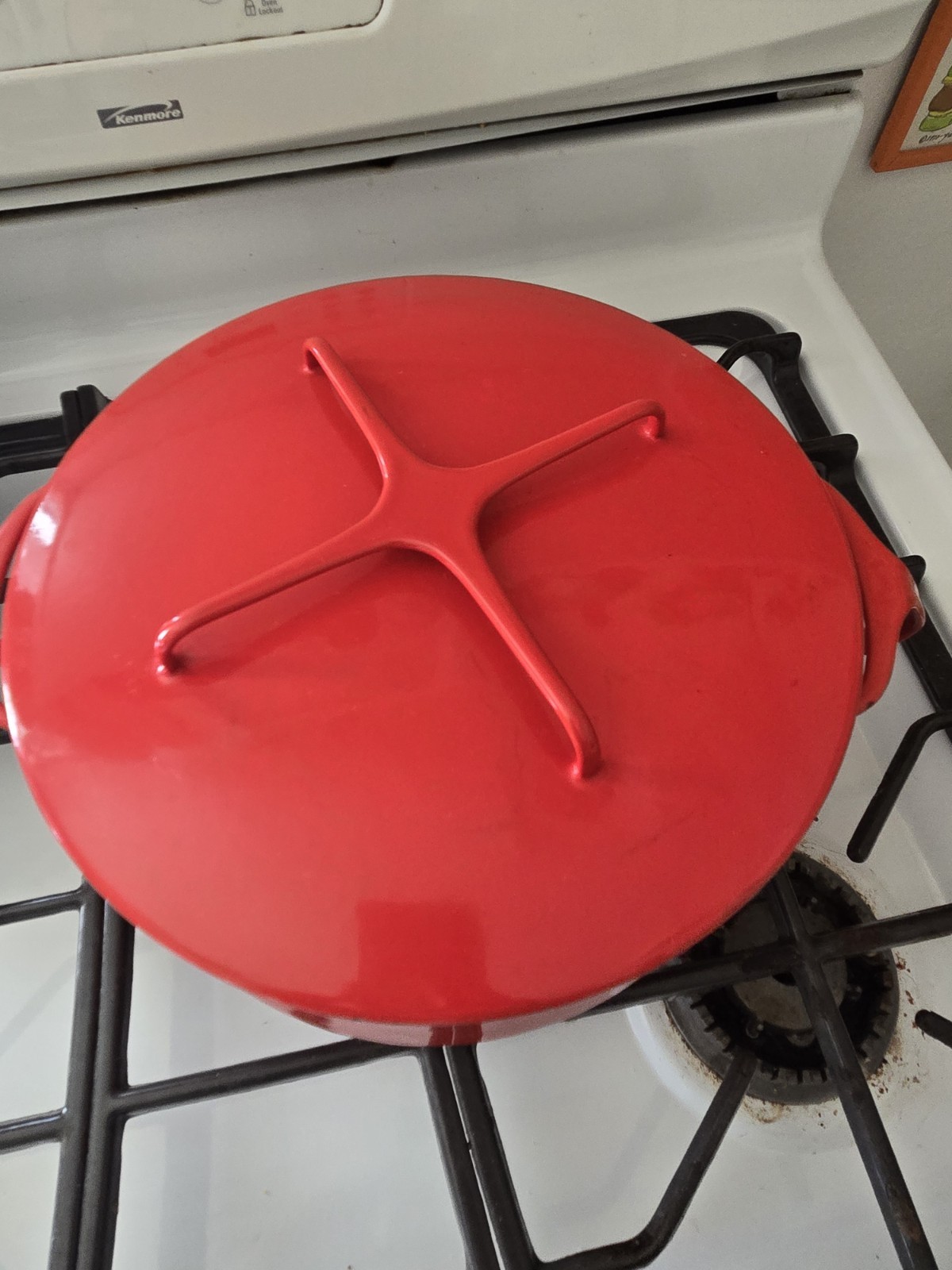 VTG Dansk Kobenstyle Red Enamel 5 Qt Dutch Oven Casserole Pot Trivet Lid France