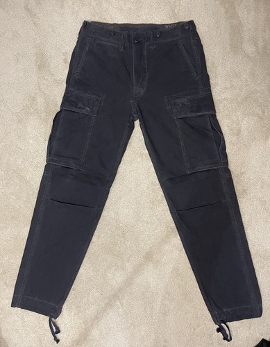 RRL Ralph Lauren Double RL Surplus Poplin Cargo Pants Black (Charcoal) Men 29x32 - Picture 2 of 17